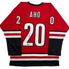 Autographed/Signed Sebastian Aho Carolina Red Hockey Jersey Beckett BAS COA