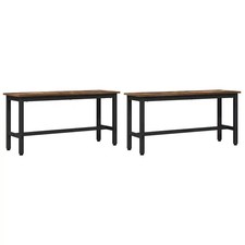 Dining Bench Engineered Wood and Steel Sitting Modern Contemporary  vidaXL
