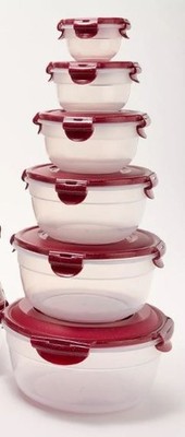 LocknLock  6-Pc Storage Round ,Nestable ,Food Bowl  K92659   Cinniman