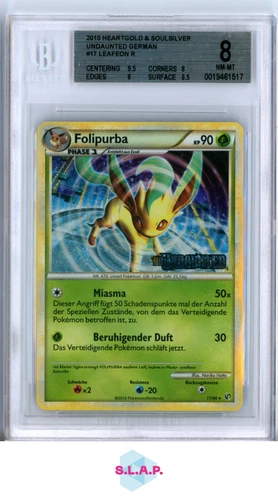 LEAFEON R 2010 POKEMON TCG HEARTGOLD AND SOULSILVER UNDAUNTED GERMAN 17 BGS 8.0