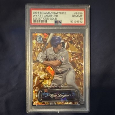 Bowman 2024 Sapphire Wyatt Langford Sapphire Selections Gold /50 PSA 10 #BSS-9