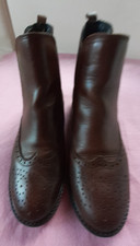 Chelsea Boots mit Budapester Muster,  braun, Leder Gr. 40, Damen, Wie NEU