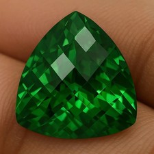 Certified 10.27 Ct Natural Tsavorite Green Garnet Trillion Cut Loose Gemstone