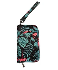 Lug Tandem Zip Around Wristlet Wallet Flamingo RFID Protected Passport Holder