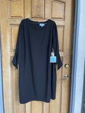 CeCe Essentials Tie Sleeve Shift Dress Rich Black size 22W $129