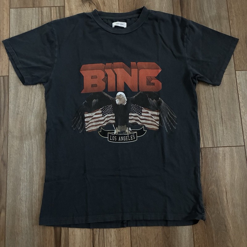 Anine Bing Size S/P Vintage Eagle Dark Gray Grey T-Shirt Women’s