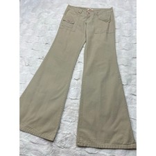 Vintage Y2K Forever 21 Made in USA Low Rise Flare Wide Leg Khaki Pants Women M