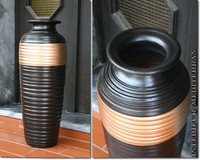 Bodenvase Vase Amphore Dekovase Schwarz Hochwertige Keramik Portugal 60 Cm Groß