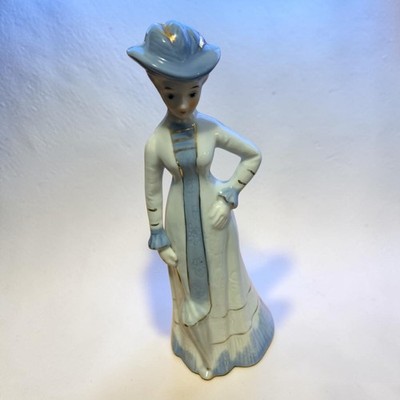 Vintage Marks & Rosenfeld Porzellan Dame Figur - blaues Kleid - Krone N Mark 20