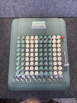 #ad Vtg Felt amp; Tarrant Comptometer Adding Machine Green $199.99