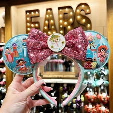 Disney* Parks Headband It’s A Small World Sequined Bow Minnie Mickey Mouse Ears