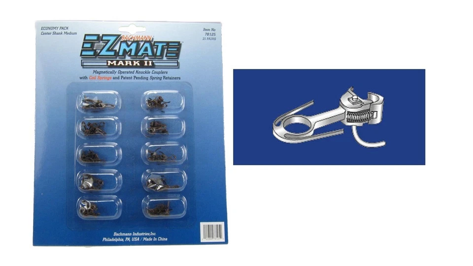 78125 Pack 25 paires attelages Micro coupleurs BACHMANNHO 1/87 - Photo 1/1