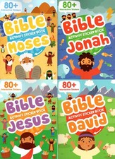 Bible Activity Jonah, Moses, Jesus, David - Sticker Book Over 80 Stickers Set