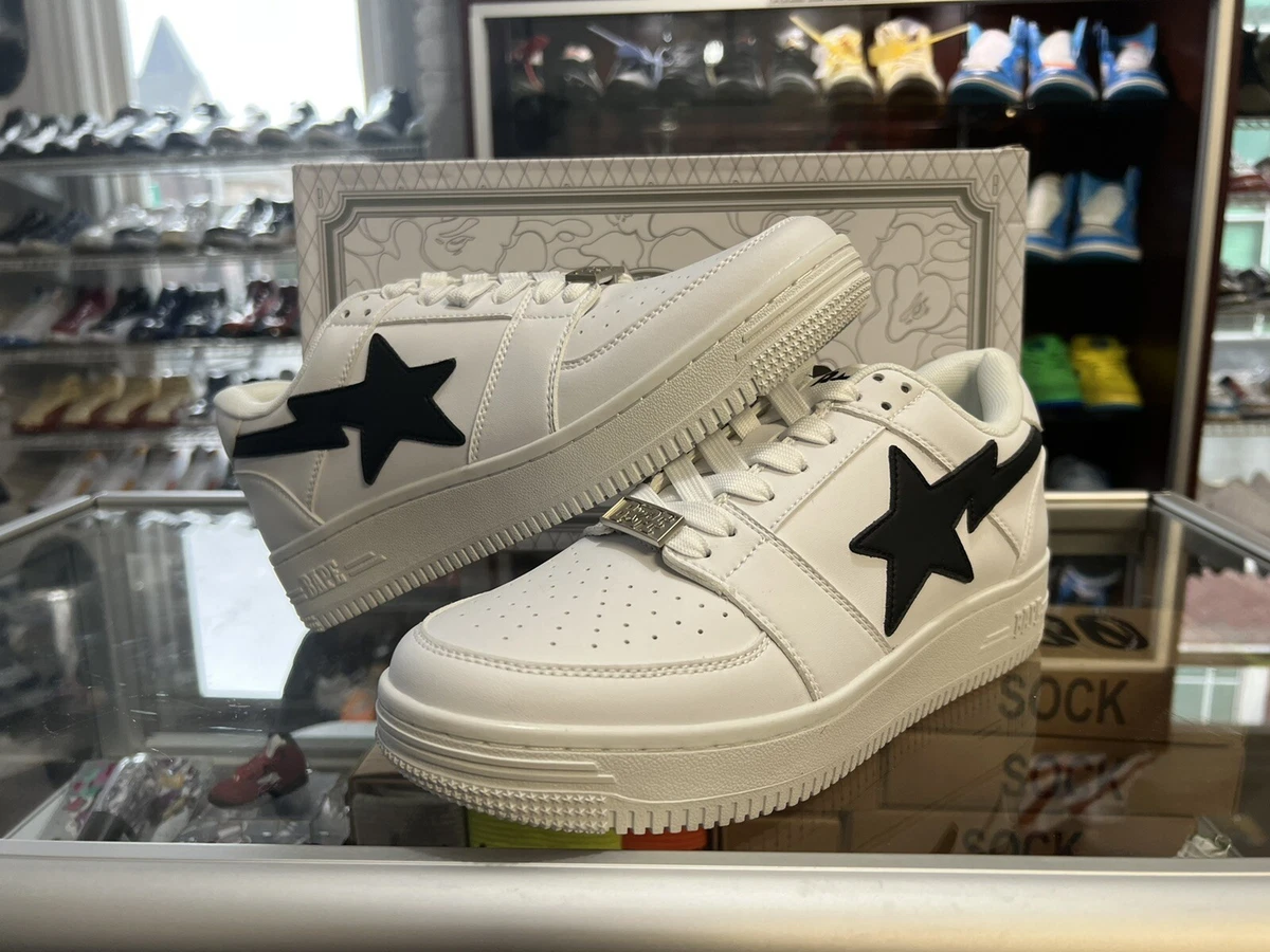 A Bathing Ape Bape Sta Low “M1 White Black” size 9 - Brand New Og All