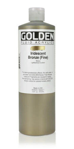 Painting Acrylic Fluids Golden 473ml Bronze Iridescent Fine S7
