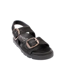 PHIL GATIÈR by REPO 64289 Black Leather Slingbacks Platform Sandals 36 / US 6