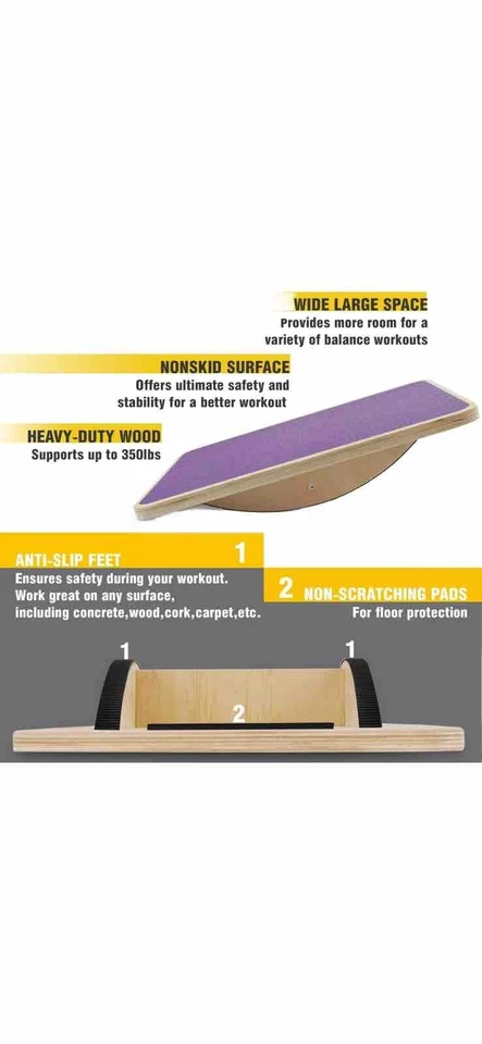 Yes4All Balancín Profesional Tabla de Equilibrio para Fisioterapia - Balancín 17.5”... Foto 3 de 4