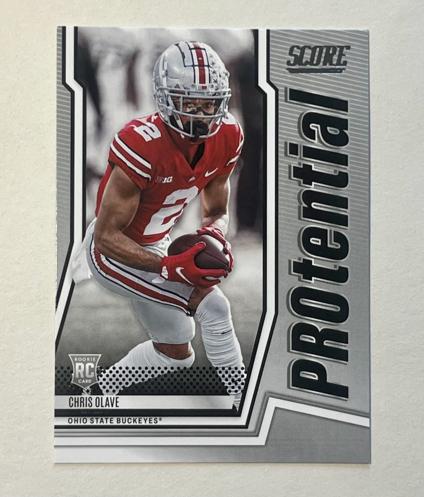 2022 Panini Score Chris Olave Protential RC #P-CO Ohio State Buckeyes