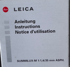 #A1226- Leica Summilux 1:1,4/35 mm ASPH.  Instrucciones, instrucciones