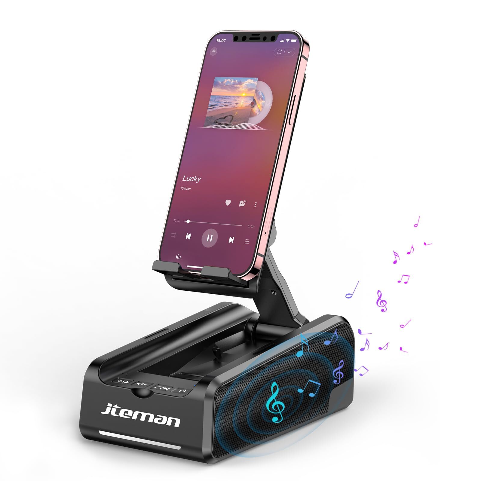 Phone Stand Wireless Bluetooth Speaker,Desktop Kitchen Gadgets Phone Stand,Po...-image