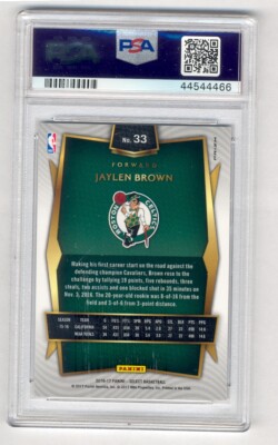 JAYLEN BROWN 2016-17 PANINI SELECT #33 SILVER PRIZM ROOKIE RC PSA