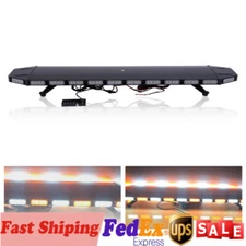 104LED Strobe Light Bar Amber+White Emergency Warn Beacon Tow Truck Response 47"