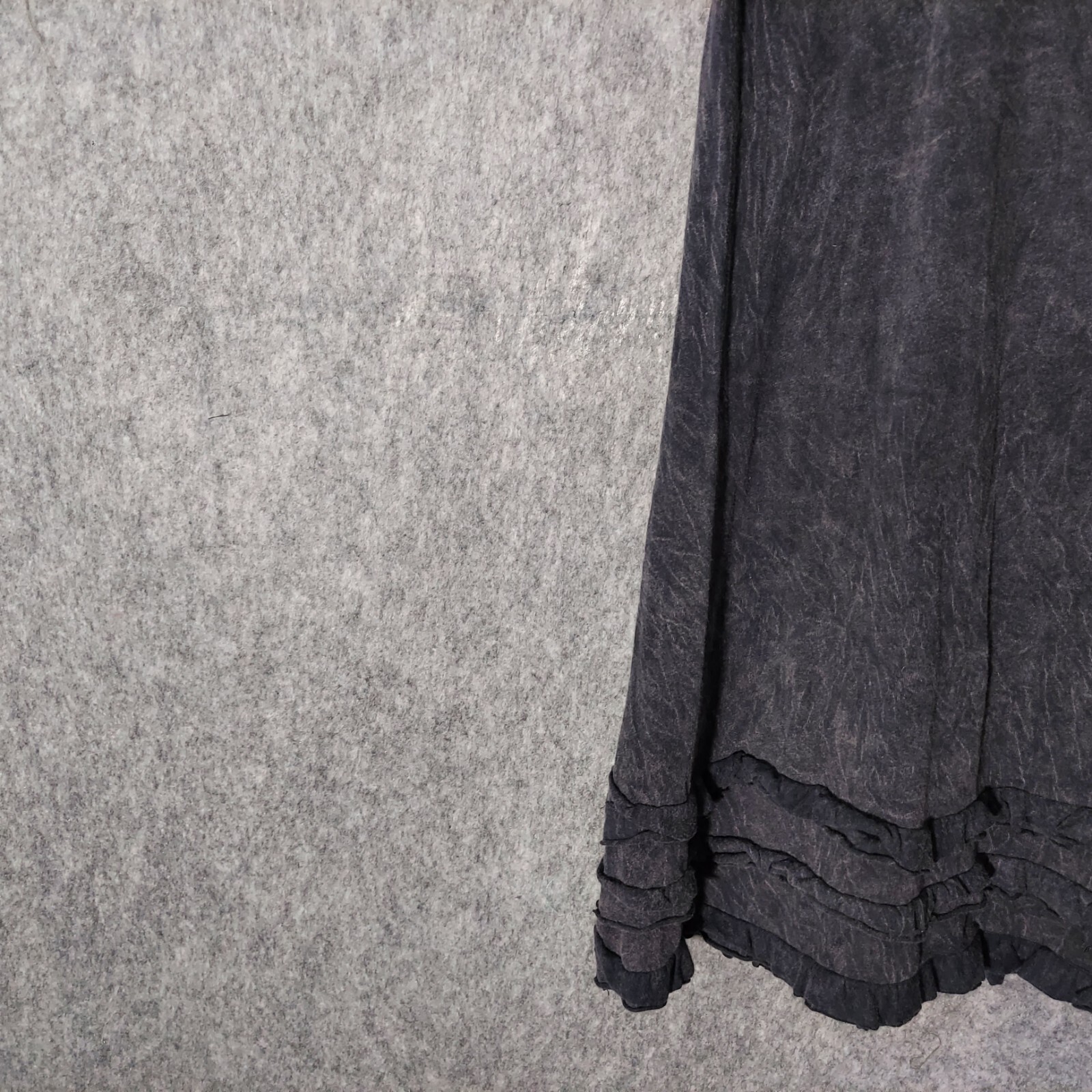 Awake Couture Dress L Embroidered Beaded Sequin Ruffled Mineral Wash Boho Tribal