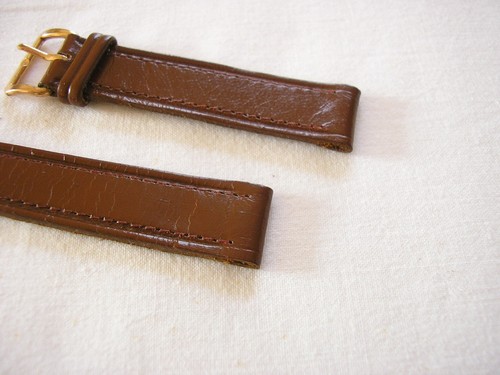 n°9 - Bracelet en cuir marron - neuf de stock vintage - 15 mm - Foto 3 di 4