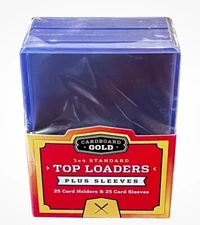 Pack of (25)- Cardboard Gold Toploaders Top Loaders Pack And Sleeves- Brand New