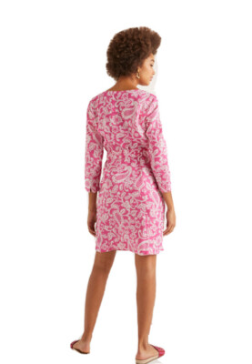 Boden Kelsey Paisley Linen Tunic Dress with Pockets Size 12 Tie Waist | eBay