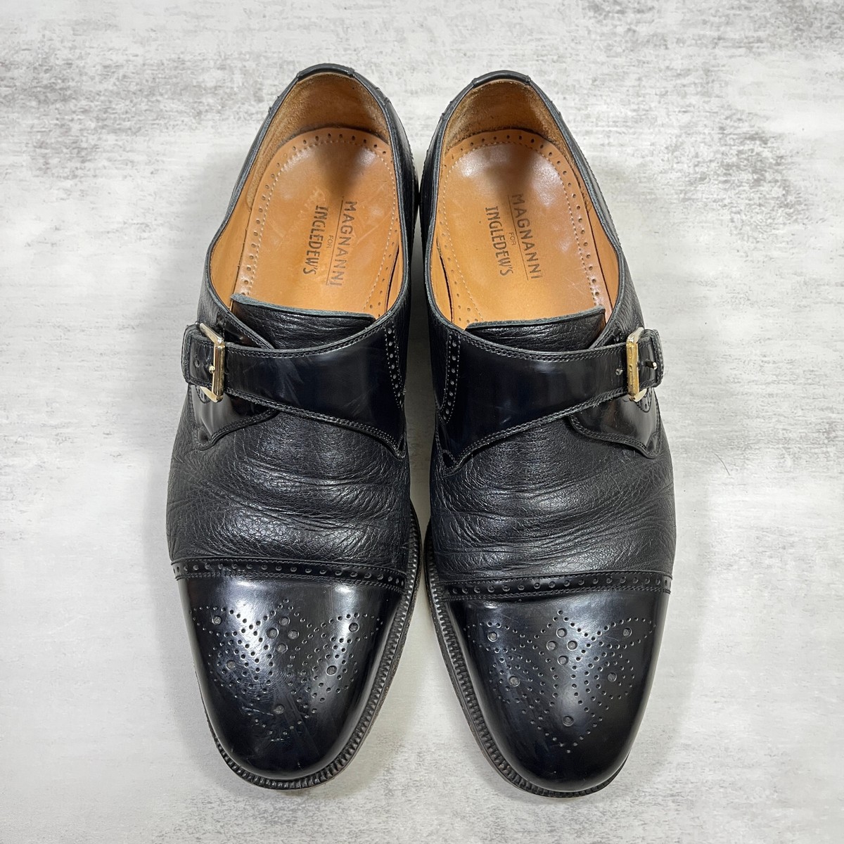 Magnanni Monk Strap Brogue Leather Shoes - Men display picture 1