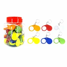 72PC Assortment Folding Magnifier Magnifying Plastic Lens Keychain Pocket Loupe