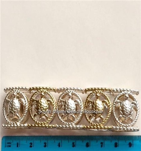 Sea Turtle Charm Bracelet Island Nautical Stretch Silver Gold Plated USA Seller - Picture 9 of 12