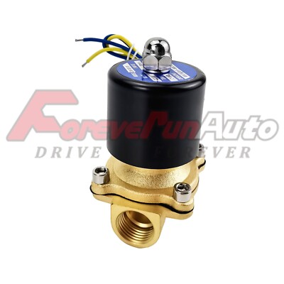 1/2'' Inch 12V DC Brass Electric Solenoid Process Valve Water Air Gas, Fuels N/C