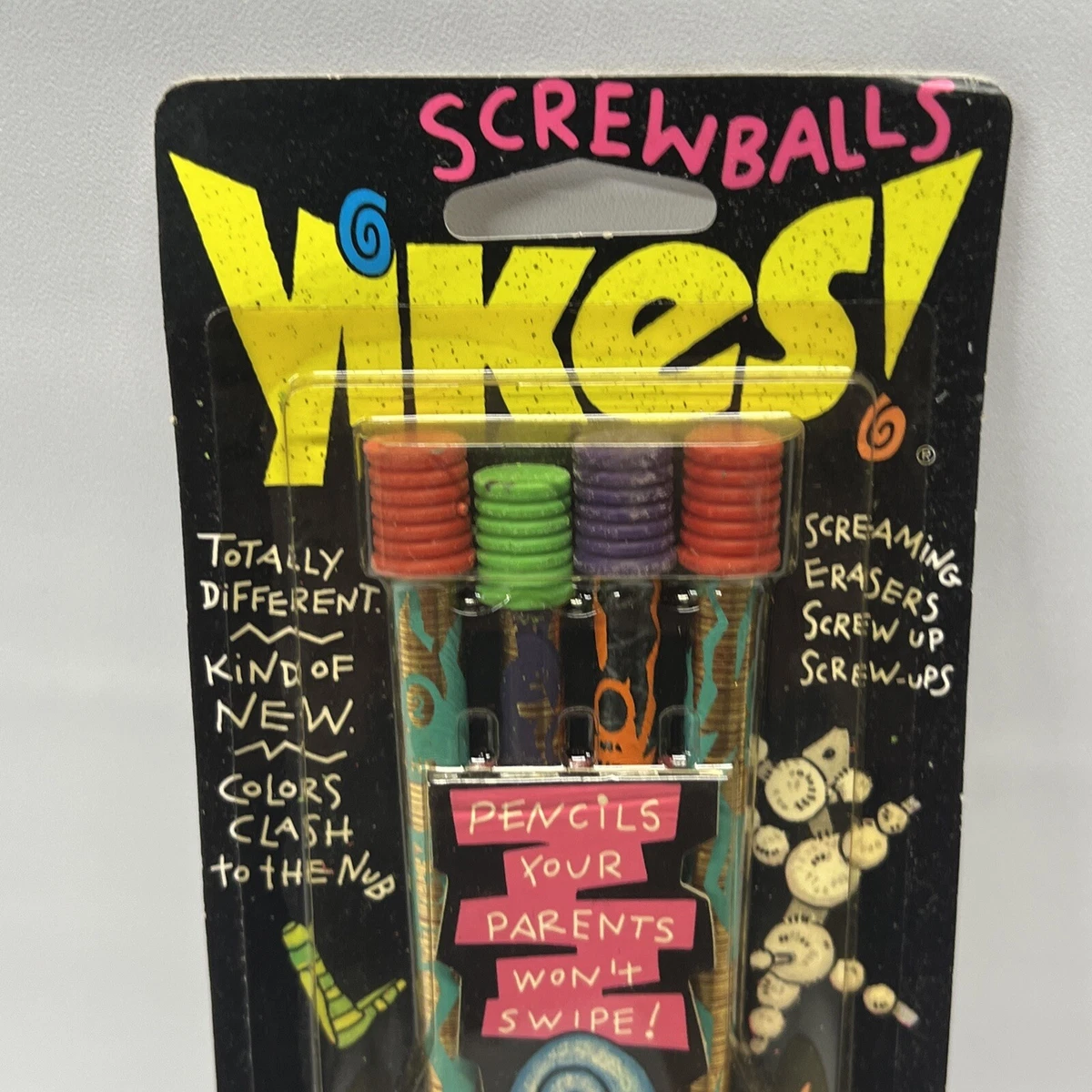 Vintage 90s Yikes Pencils Screwballs 2 Pencils Made In U.S.A. Nickelodeon