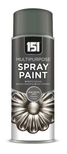 Multi-Purpose Metallic Gun Metal Grey Aerosol Spray Paint Car Metal Furniture - Picture 1 of 3