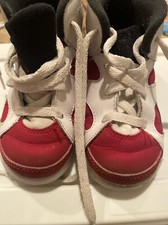 2014 Nike Air Jordan 6 VI Carmine Toddler TD White Red Black Sz 8C 384667-160