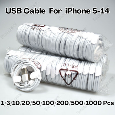 Bulk Lot USB Cable Charger Cord 3/6Ft For iPhone 14/13/12/11/X XR XS 8 7 6 Plus