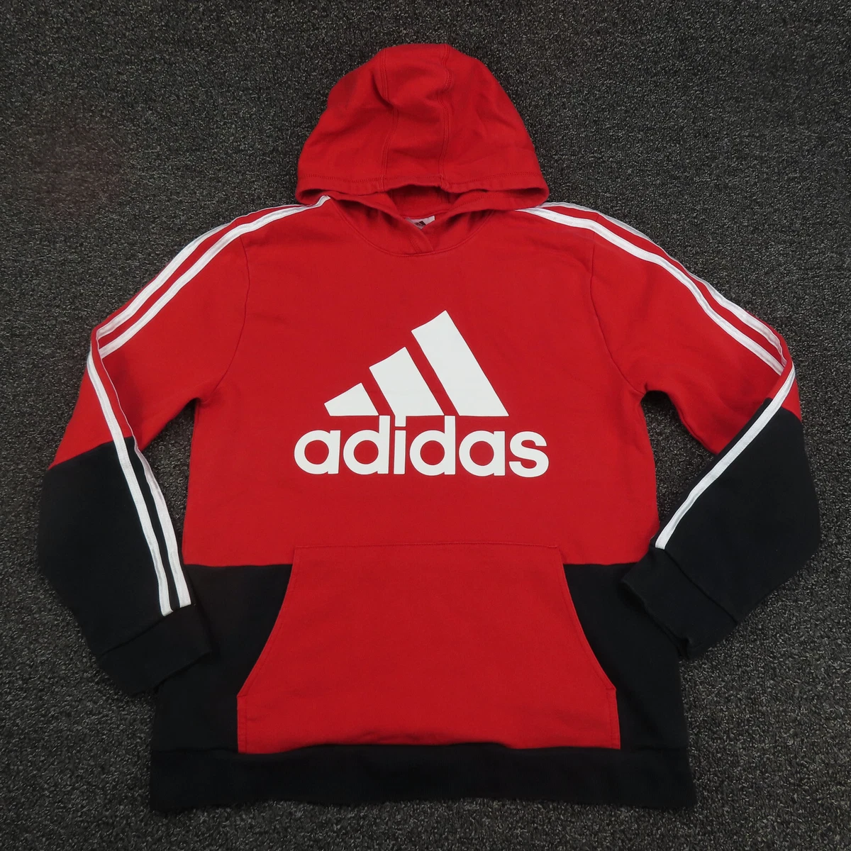 Adidas Hoodie Youth XL Extra Large Red u0026amp; Black Long Sleeve Breathable  Gym Boys | eBay