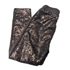 Sequin Leggings Sparkly Party Dance Black Pants Kids Size 6