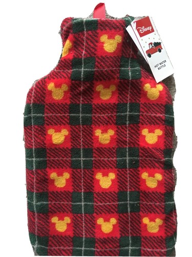 GEORGE DISNEY MICKEY MOUSE FESTIVE XMAS RED HOT WATER BOTTLE TARTAN FLEECE COVER - Picture 6 of 11