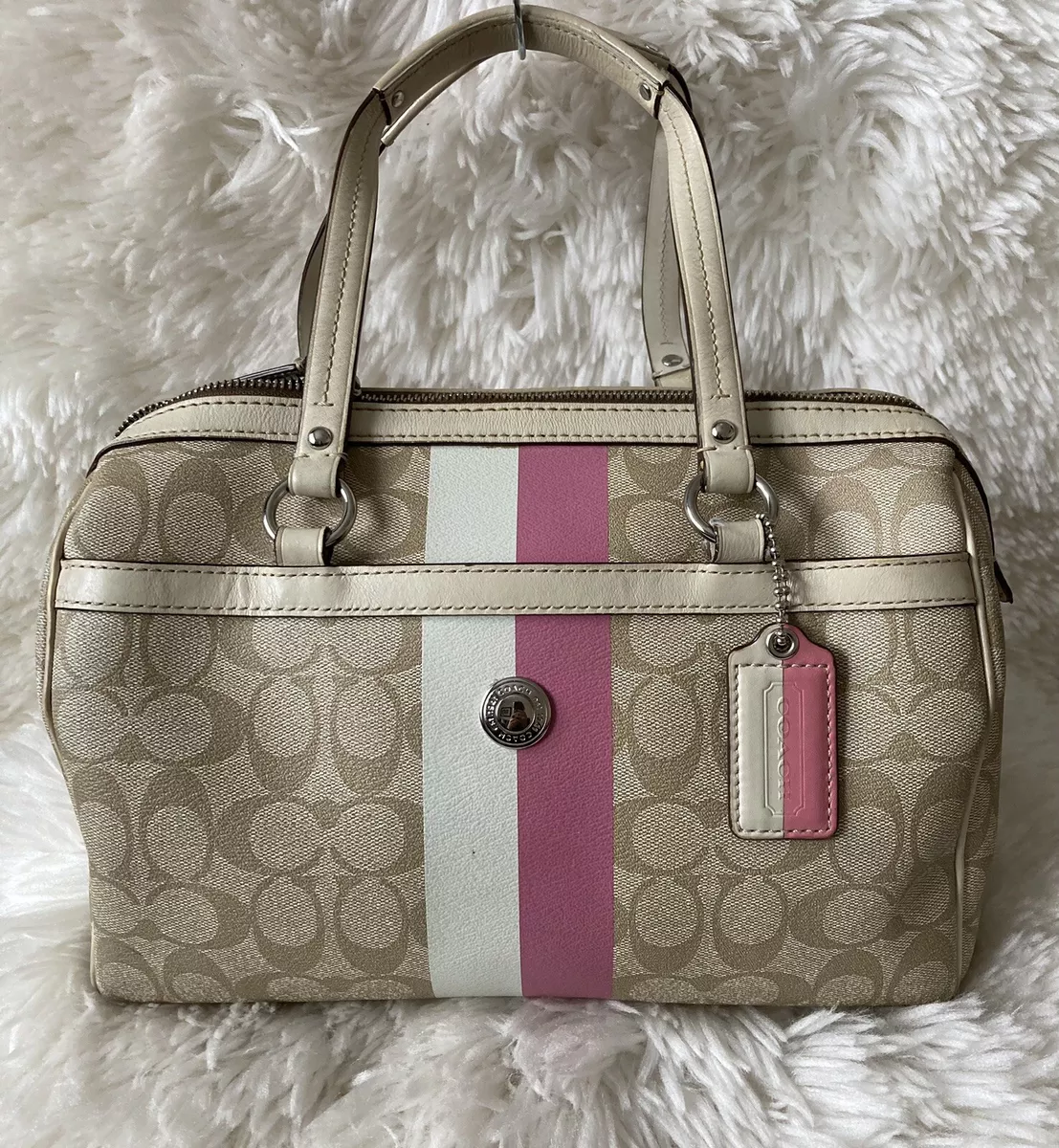 Coach Heritage Stripe Signature Shoulder Bag Handbag # F14478