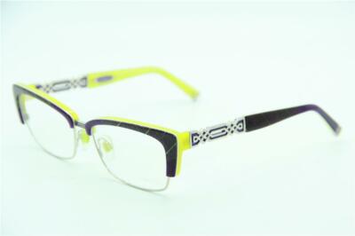 NEW COCO SONG CV 090 COL. 03 PURPLE SILVER YELLOW AUTHENTIC EYEGLASSES 54-16