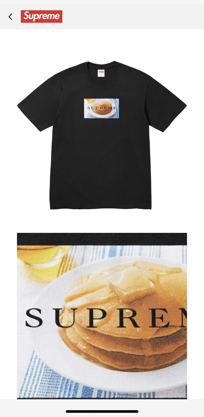 Tee shirt noir Supreme Pancake taille S (neuf)(stock mort) jamais ouvert