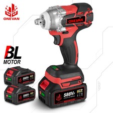 High Torque Cordless Electric Impact Wrench Drill Gun Ratchet Driver 2 Battery 