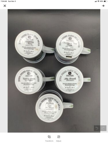 John Deere Farm Year Mugs, Danbury Mint, Porcelain Set Of 5 - Picture 4 of 10