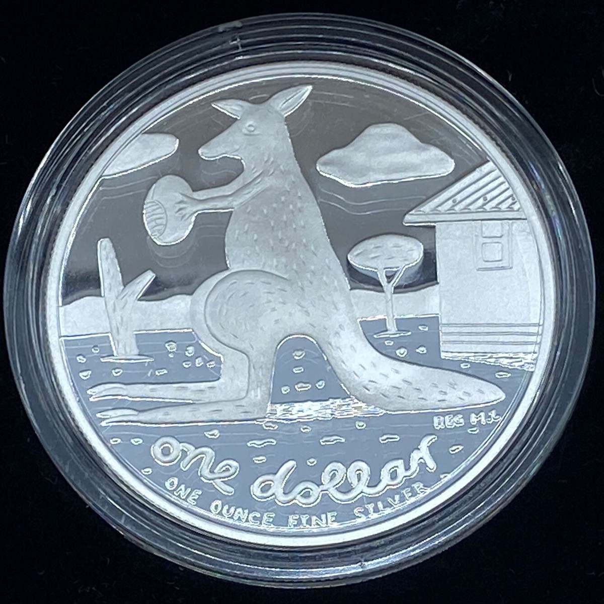2008 AUSTRALIA UK Queen Elizabeth II Kangaroo PRF Silver 1OZ