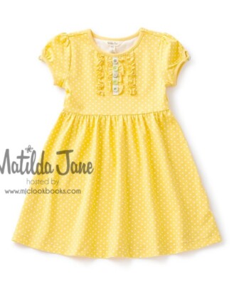 Matilda Jane Sun Flare Yellow Polka Dot Lap Dress Summer Spring Size 2 NWOT