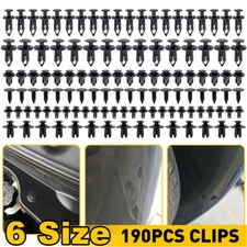 190PCS Car Clips Hole Plastic Rivets Retainer Fender Push Pin Fastener Bumper
