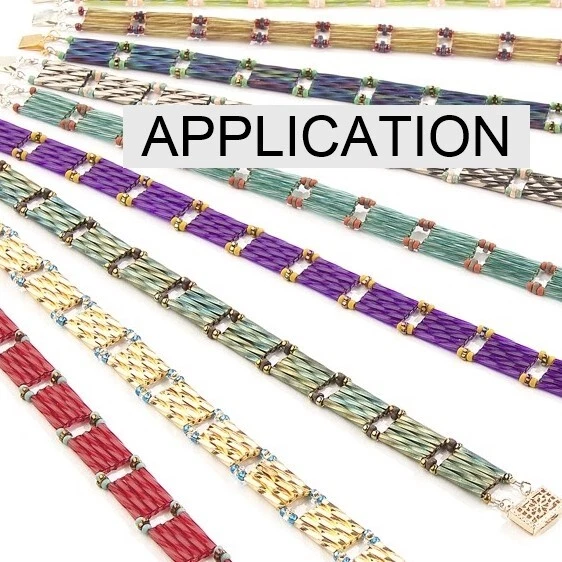 Cuentas de corneta retorcidas Miyuki 2x12 mm oro envejecido negro mate 13GM Foto 3 de 4